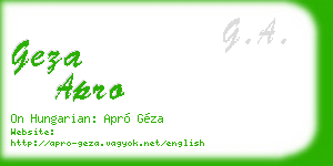geza apro business card