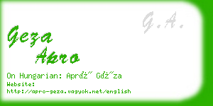 geza apro business card